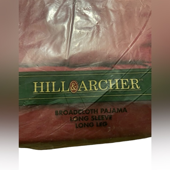 Vintage Hill & Archer Men’s XL Burgundy Color Broadcloth PJs Long Sleeve/Leg NWT - Picture 2 of 6